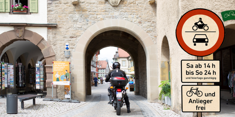 Bild Temporäres Durchfahrts- verbot Altstadt Volkach