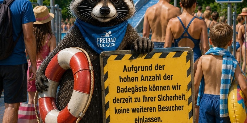 Bild Zeitweise Einlass-Regulierung im Freibad Volkach