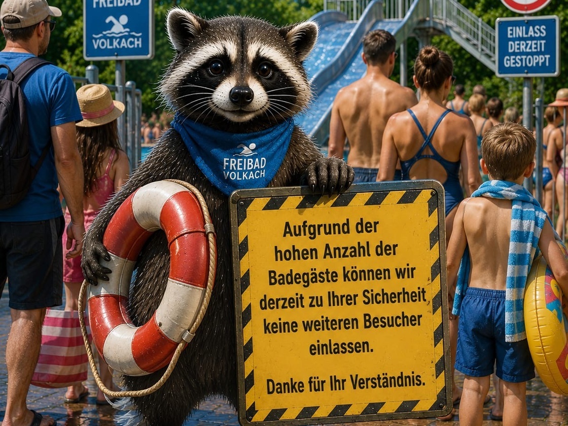 Bild Zeitweise Einlass-Regulierung im Freibad Volkach